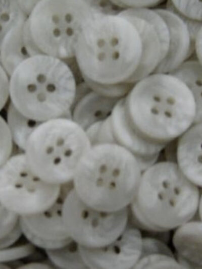 White 15mm Buttons