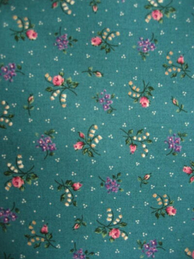 Teal with flowers