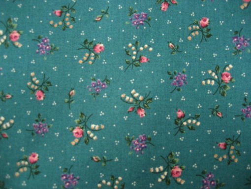 Teal with flowers